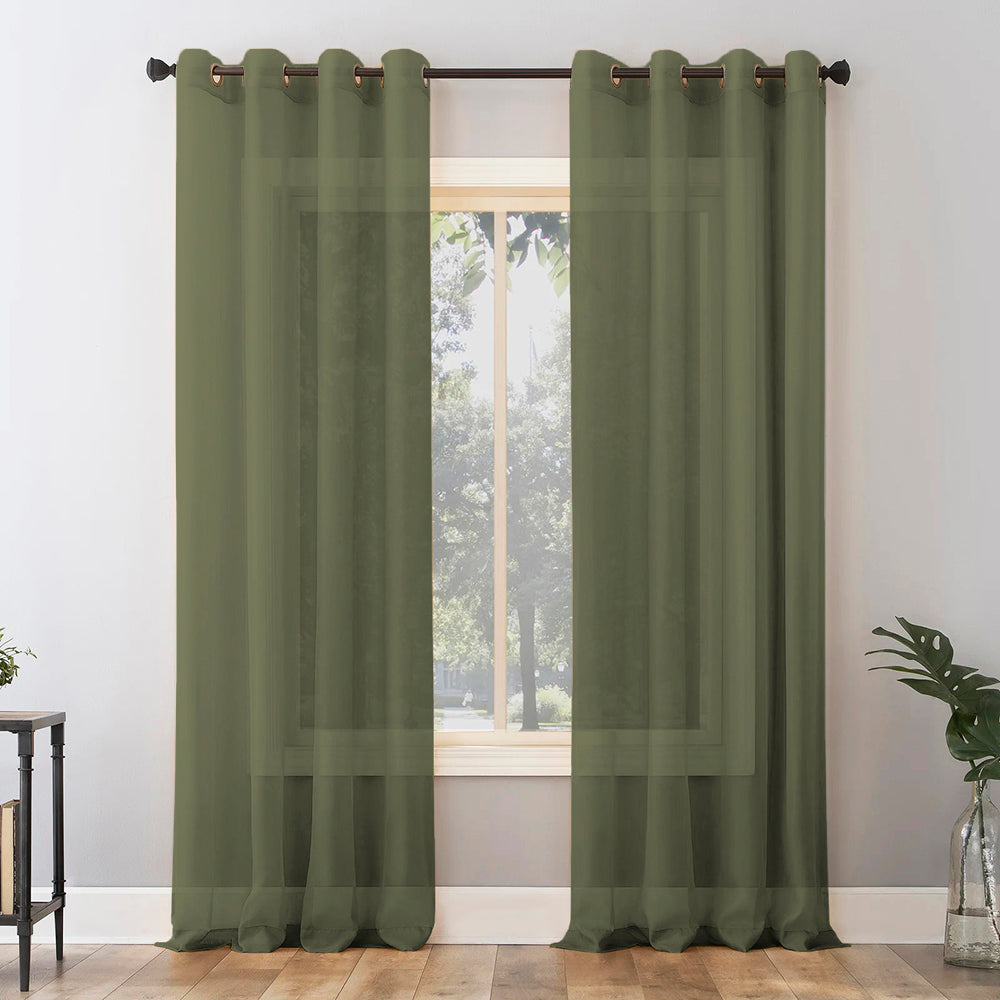 Jacquard Room Darkening Curtains in Basque Green Set Of 2 - (P306)