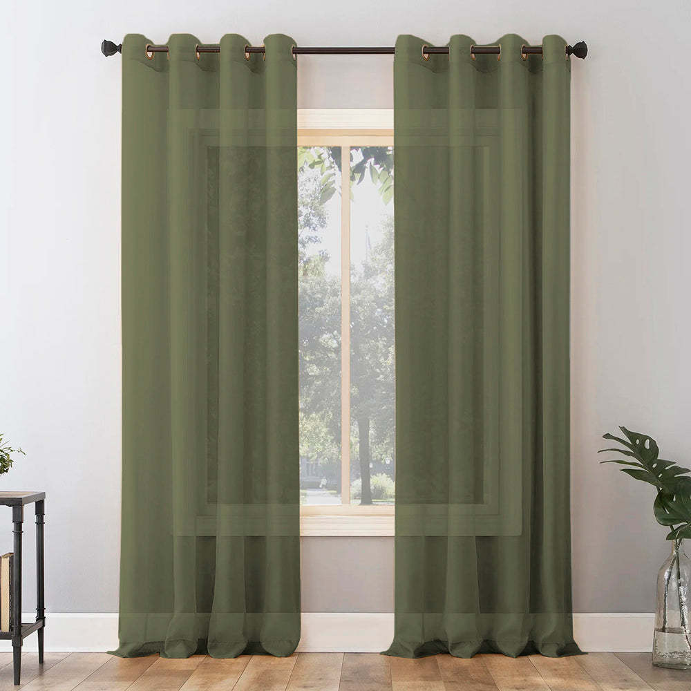 Jacquard Room Darkening Curtains in Basque Green Set Of 2 - (P306)