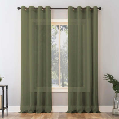 Jacquard Room Darkening Curtains in Basque Green Set Of 2 - (P306)