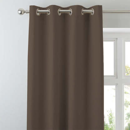 Jacquard Room Darkening Curtains in Penny Brown Set Of 2 - (P307)