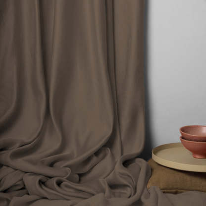 Jacquard Room Darkening Curtains in Penny Brown Set Of 2 - (P307)