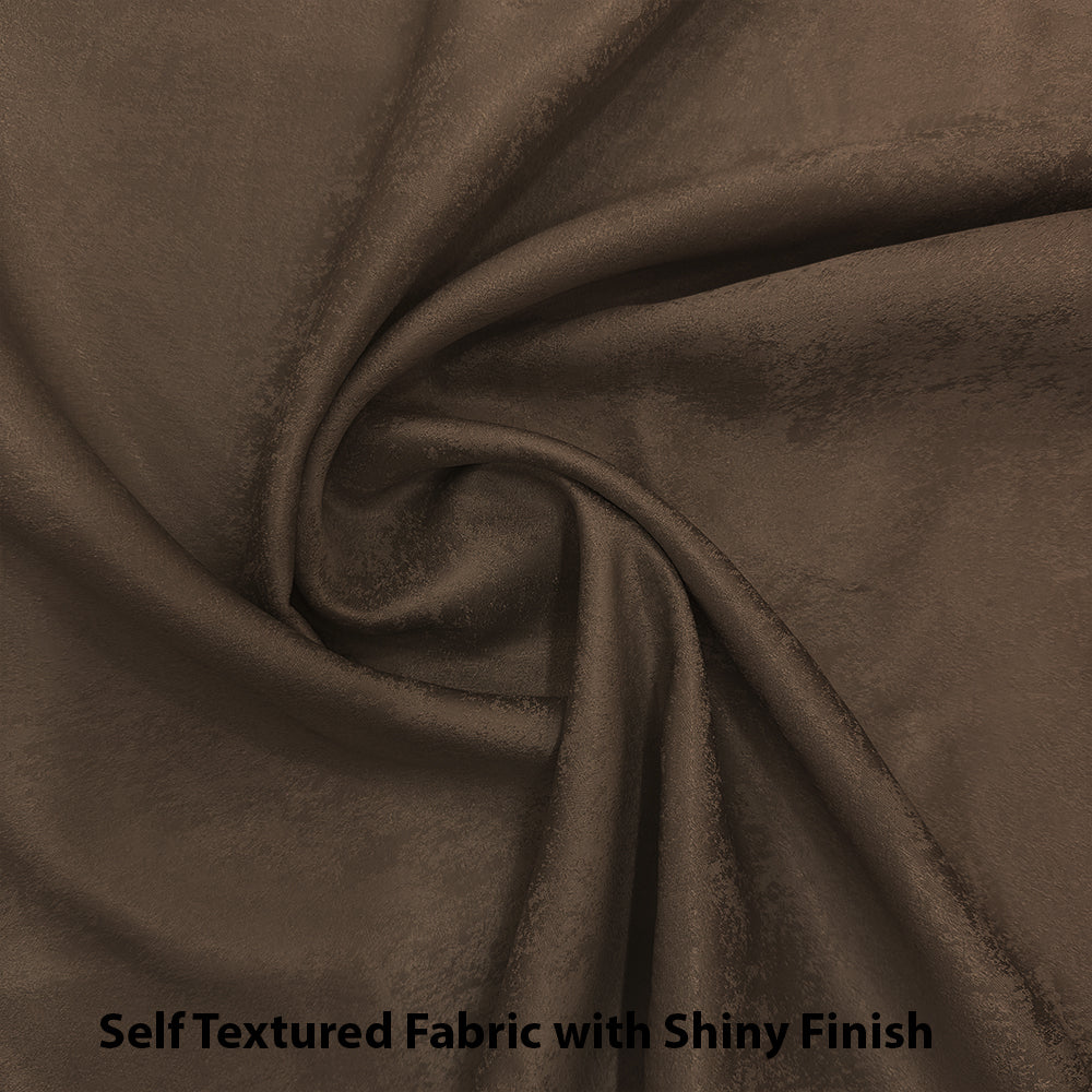 Jacquard Room Darkening Curtains in Penny Brown Set Of 2 - (P307)