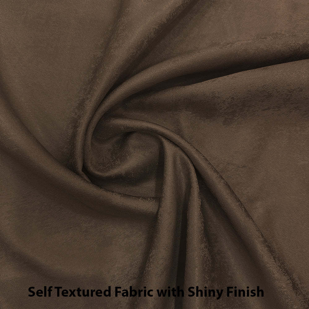 Jacquard Room Darkening Curtains in Penny Brown Set Of 2 - (P307)