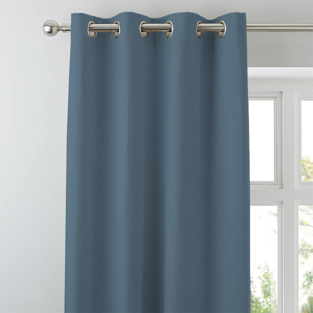 Jacquard Room Darkening Curtains in Queen Blue Set Of 2 - (P308)