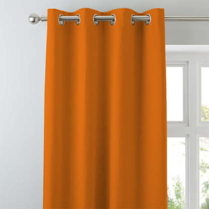 Jacquard Room Darkening Curtains in Pumkin Orange Set Of 2 - (P309)
