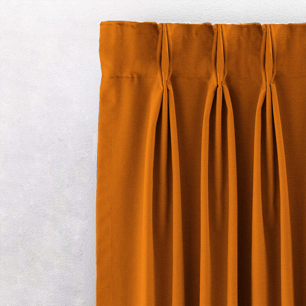 Jacquard Room Darkening Curtains in Pumkin Orange Set Of 2 - (P309)
