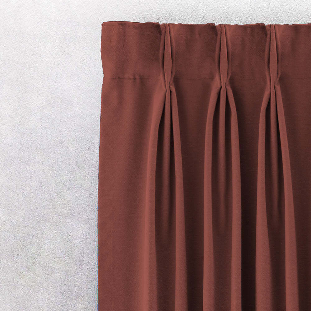 Jacquard Room Darkening Curtains in Redwood Red Set Of 2 - (P31)
