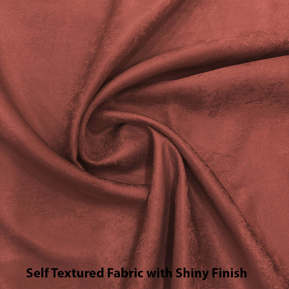Jacquard Room Darkening Curtains in Redwood Red Set Of 2 - (P31)