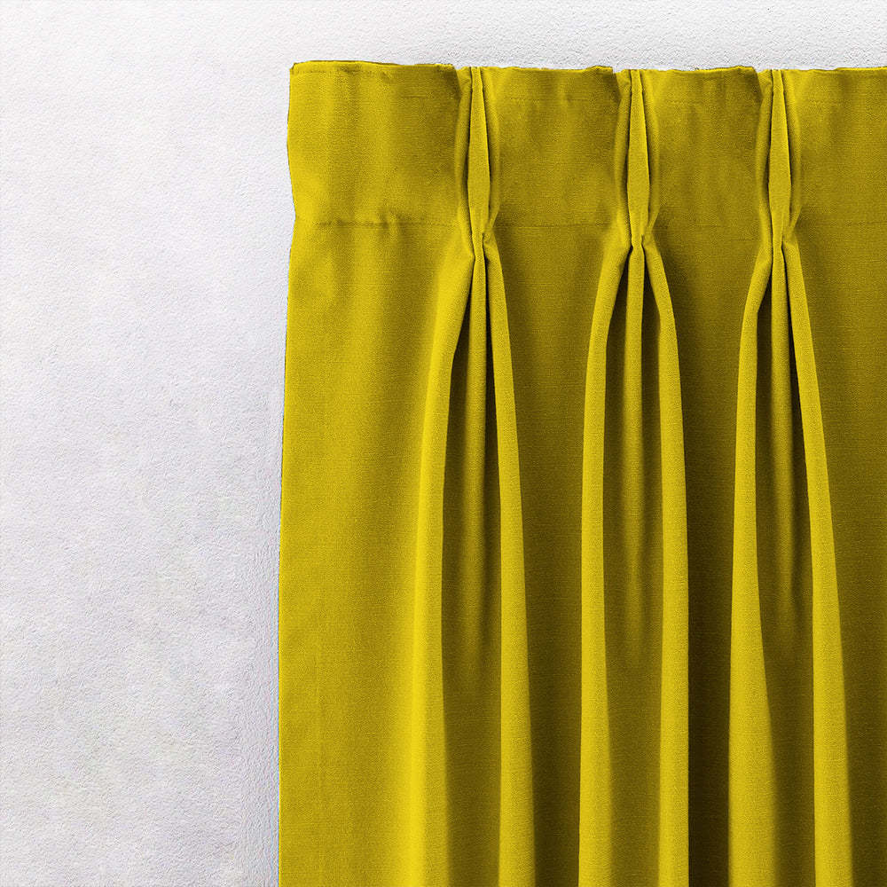 Jacquard Room Darkening Curtains in Pineapple Yellow Set Of 2 - (P310)