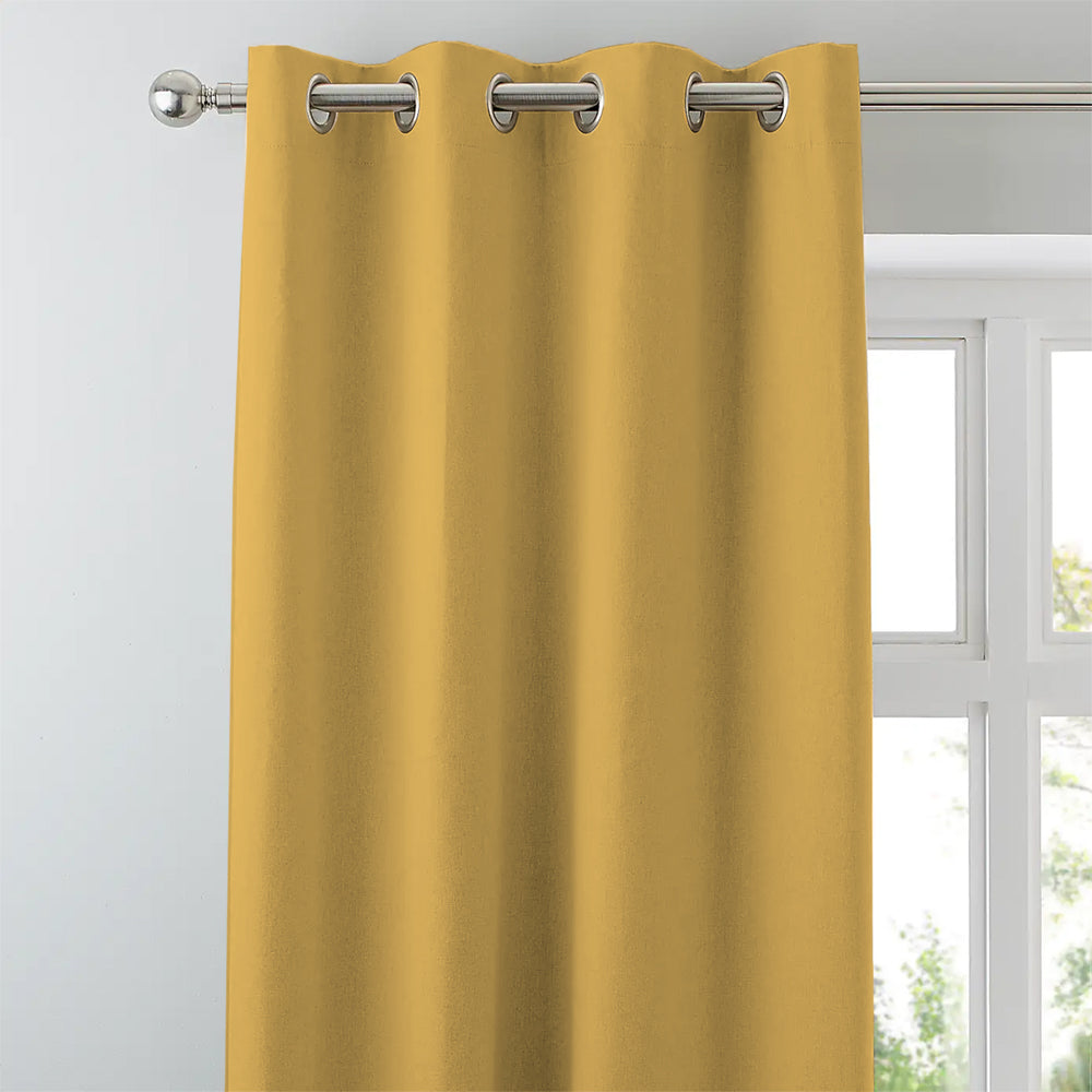 Jacquard Room Darkening Curtains in Melon Yellow Set Of 2 - (P311)