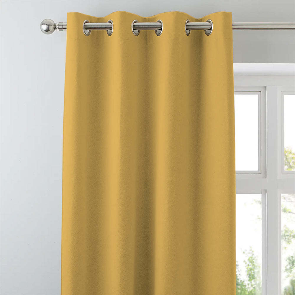Jacquard Room Darkening Curtains in Melon Yellow Set Of 2 - (P311)
