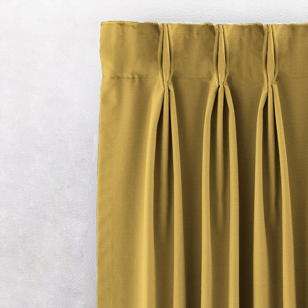 Jacquard Room Darkening Curtains in Melon Yellow Set Of 2 - (P311)