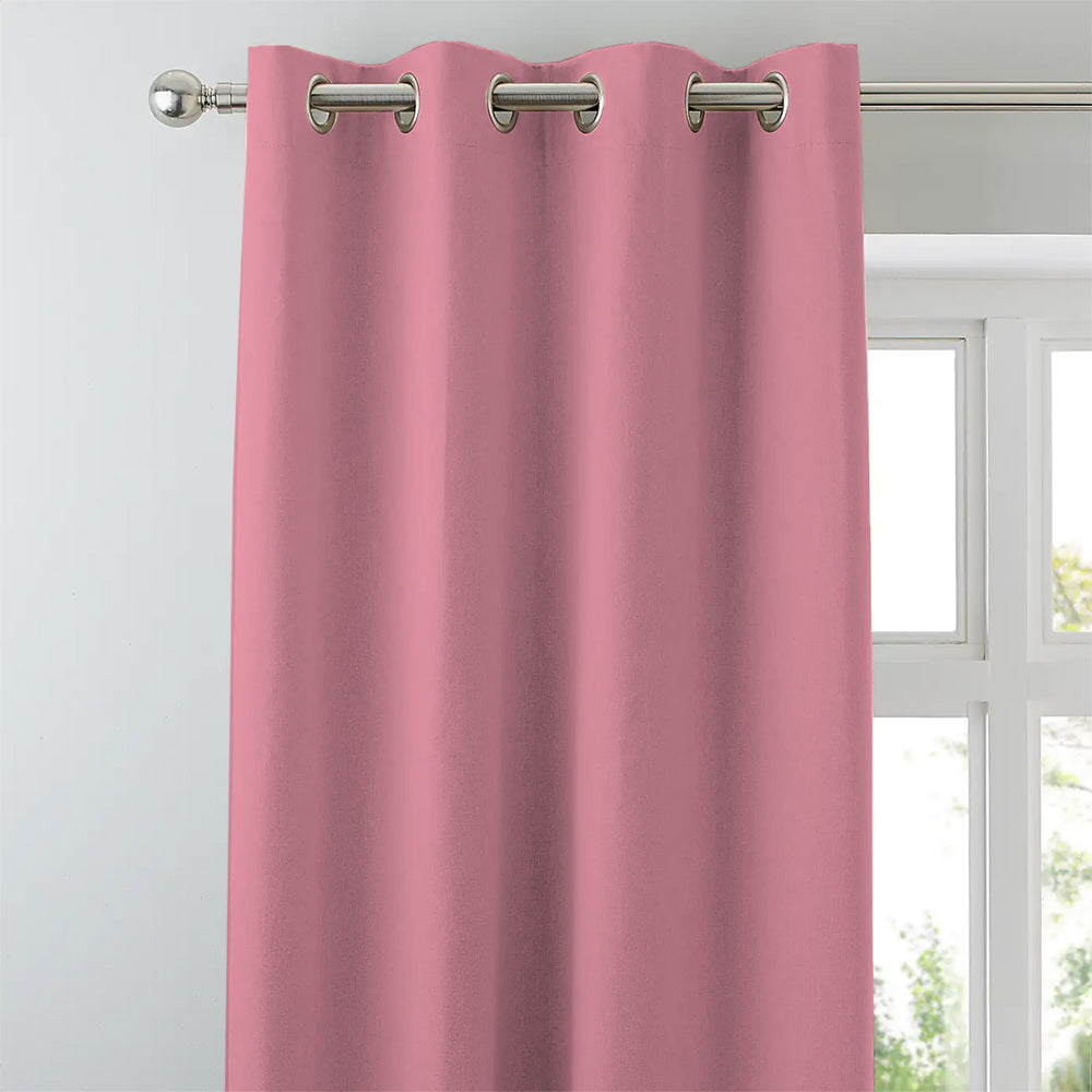 Jacquard Room Darkening Curtains in Tickle me Pink Set Of 2 - (P313)