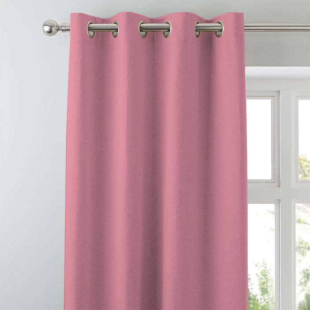 Jacquard Room Darkening Curtains in Tickle me Pink Set Of 2 - (P313)