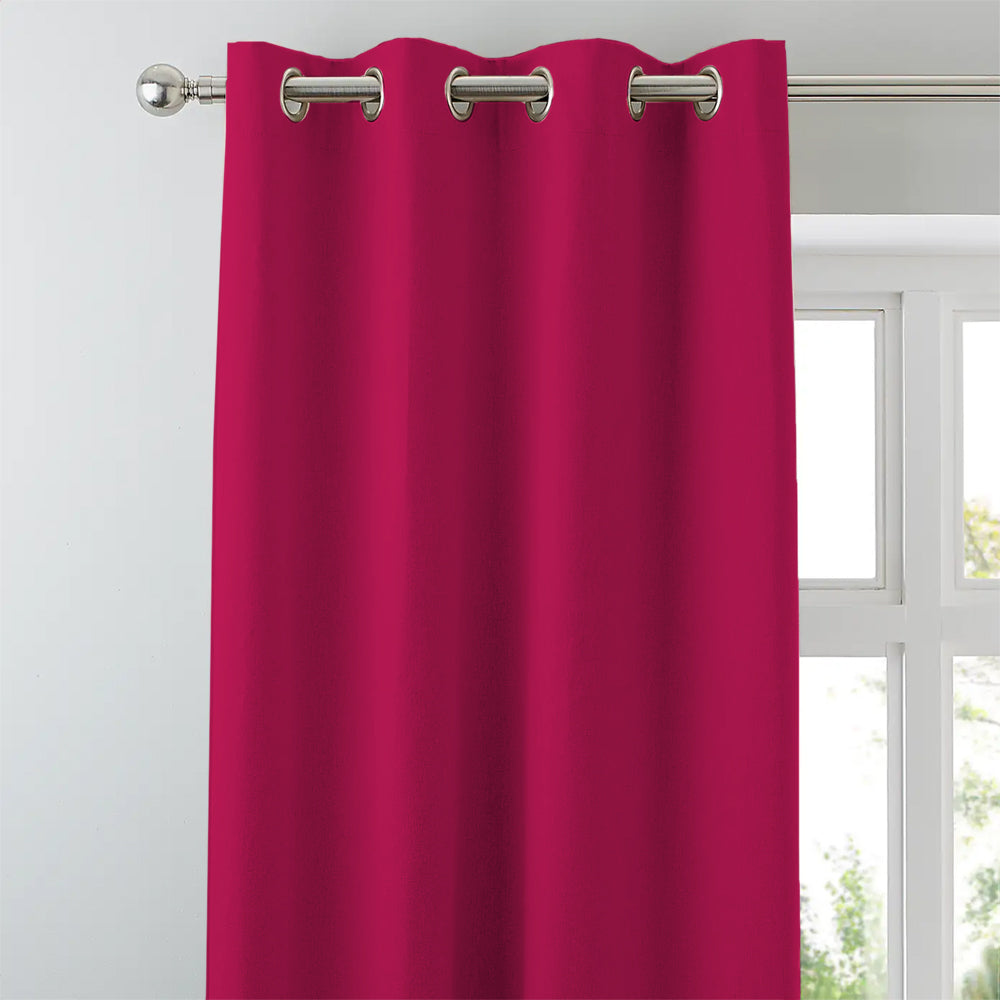 Jacquard Room Darkening Curtains in Beet Red Set Of 2 - (P314)