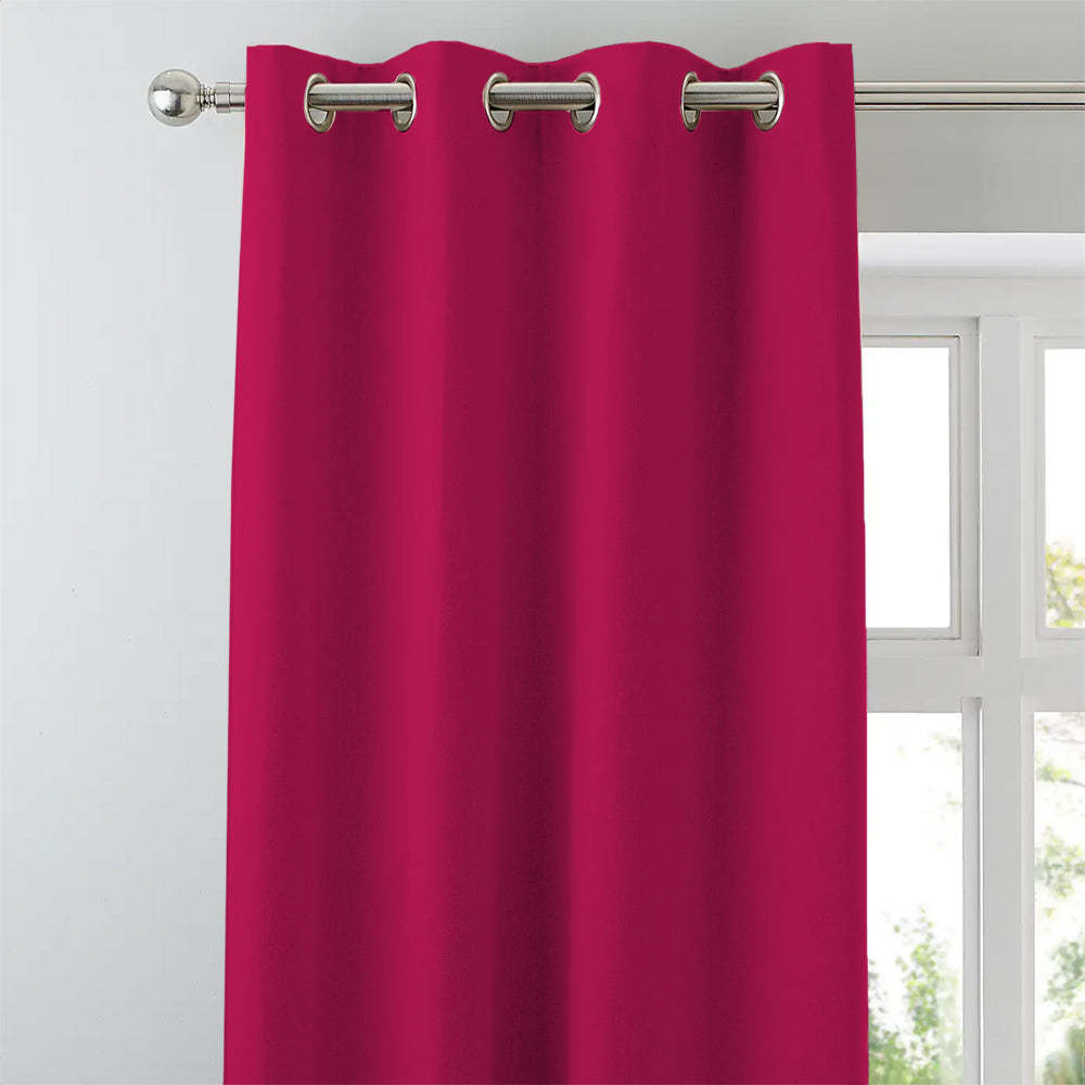 Jacquard Room Darkening Curtains in Beet Red Set Of 2 - (P314)