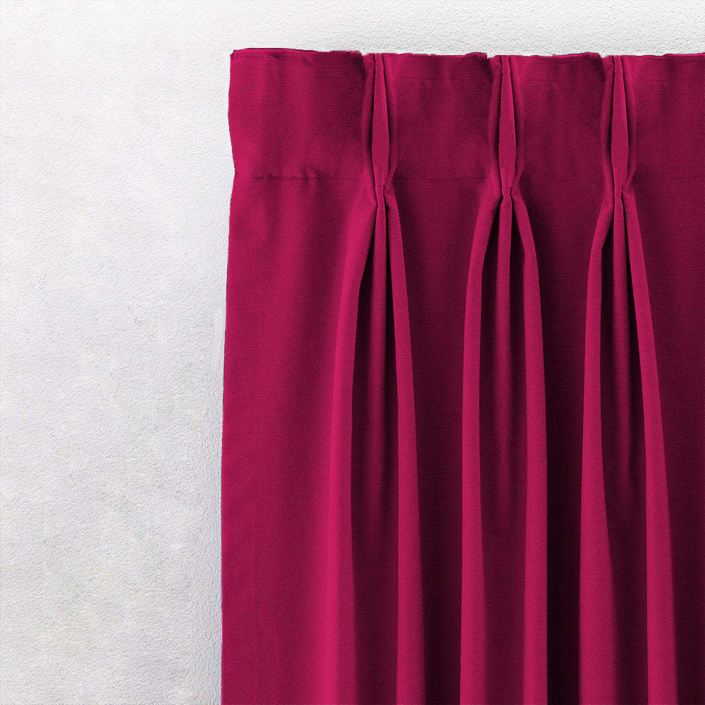 Jacquard Room Darkening Curtains in Beet Red Set Of 2 - (P314)