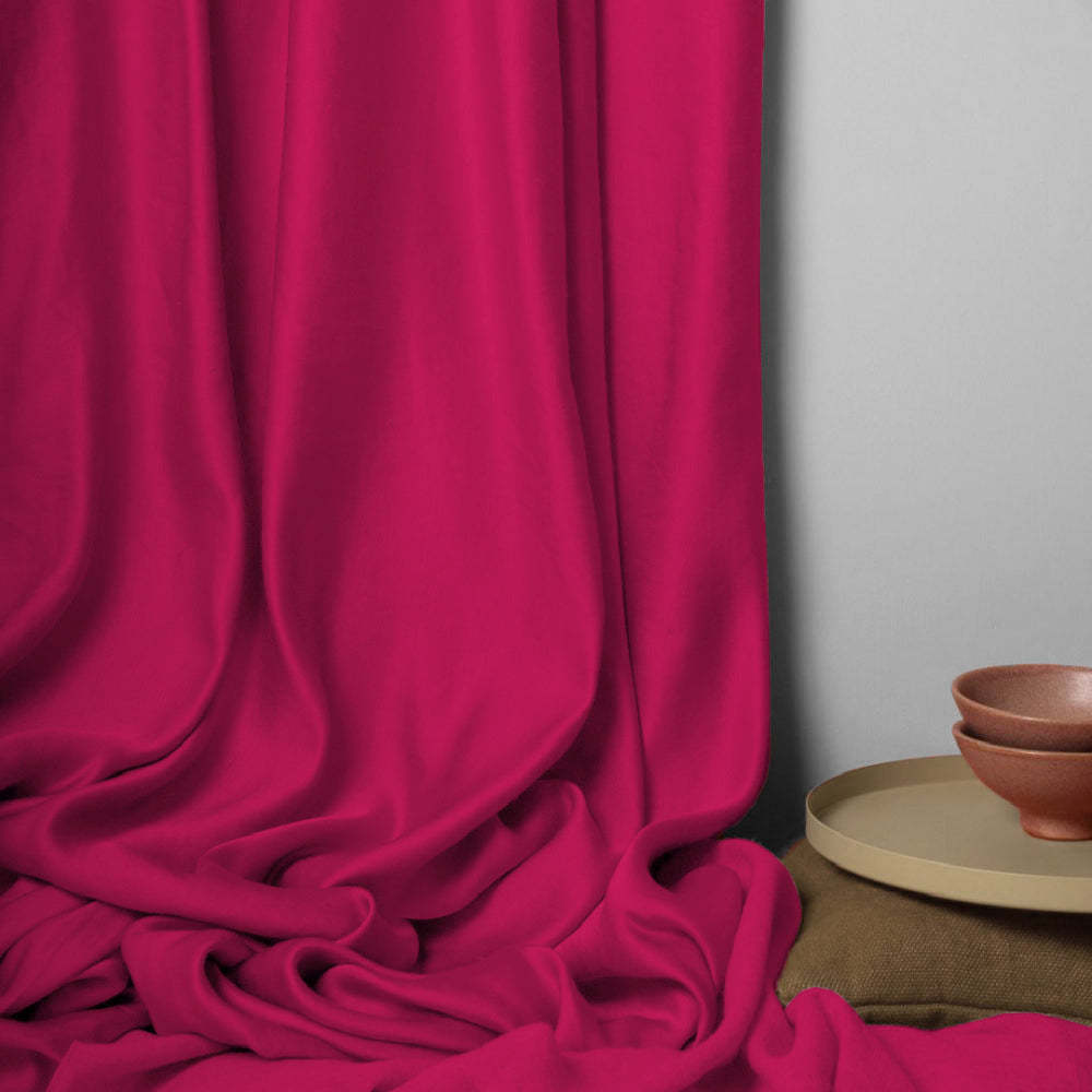 Jacquard Room Darkening Curtains in Beet Red Set Of 2 - (P314)