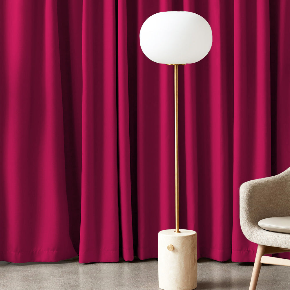 Jacquard Room Darkening Curtains in Beet Red Set Of 2 - (P314)