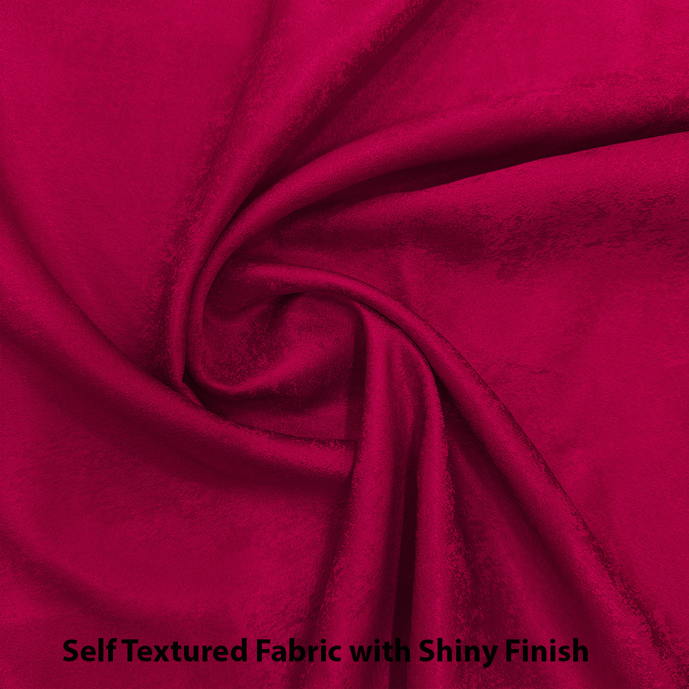 Jacquard Room Darkening Curtains in Beet Red Set Of 2 - (P314)
