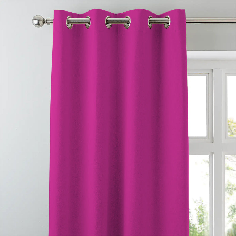 Jacquard Room Darkening Curtains in Neon Pink Set Of 2 - (P315)
