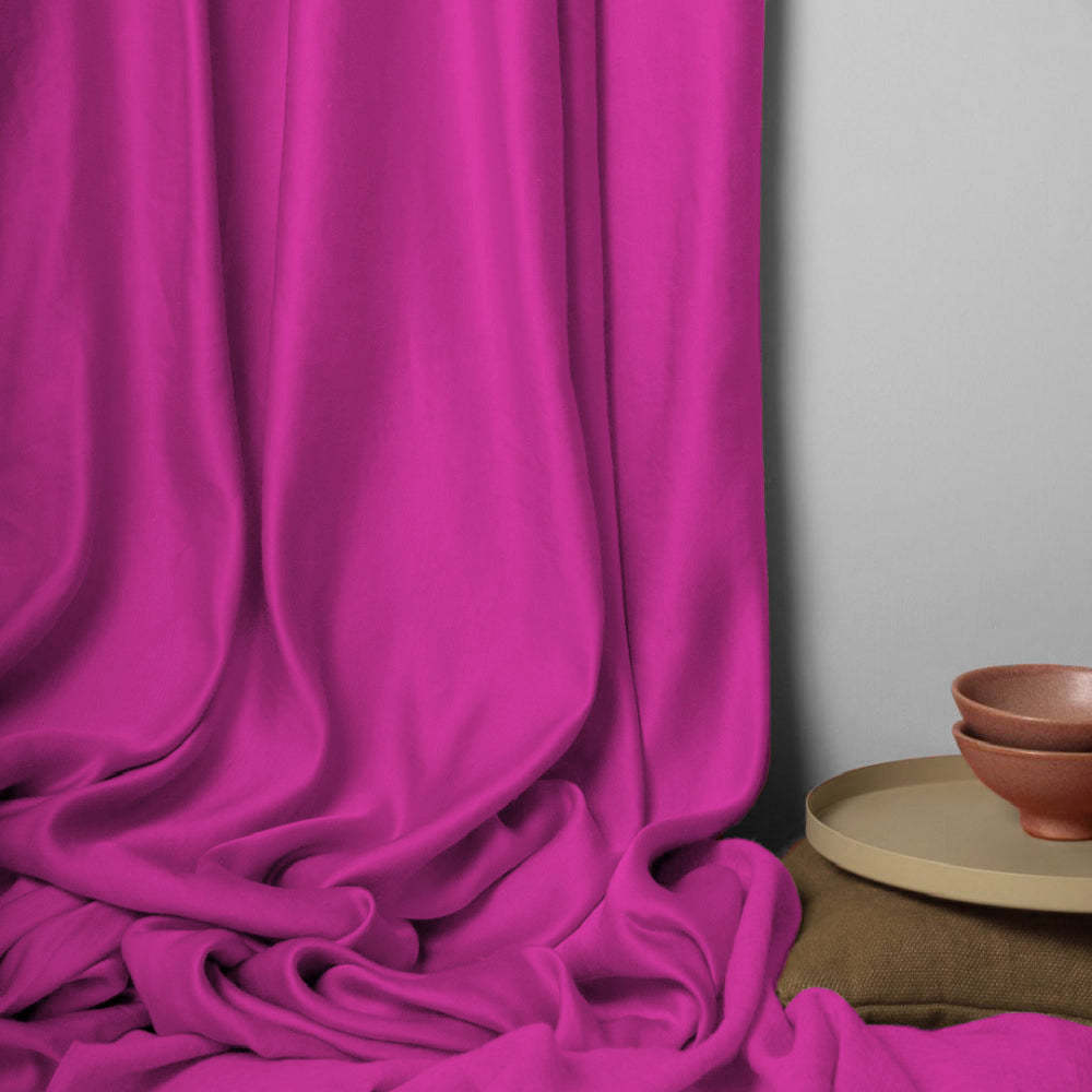 Jacquard Room Darkening Curtains in Neon Pink Set Of 2 - (P315)