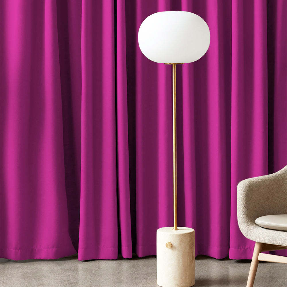 Jacquard Room Darkening Curtains in Neon Pink Set Of 2 - (P315)