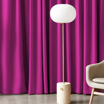 Jacquard Room Darkening Curtains in Neon Pink Set Of 2 - (P315)