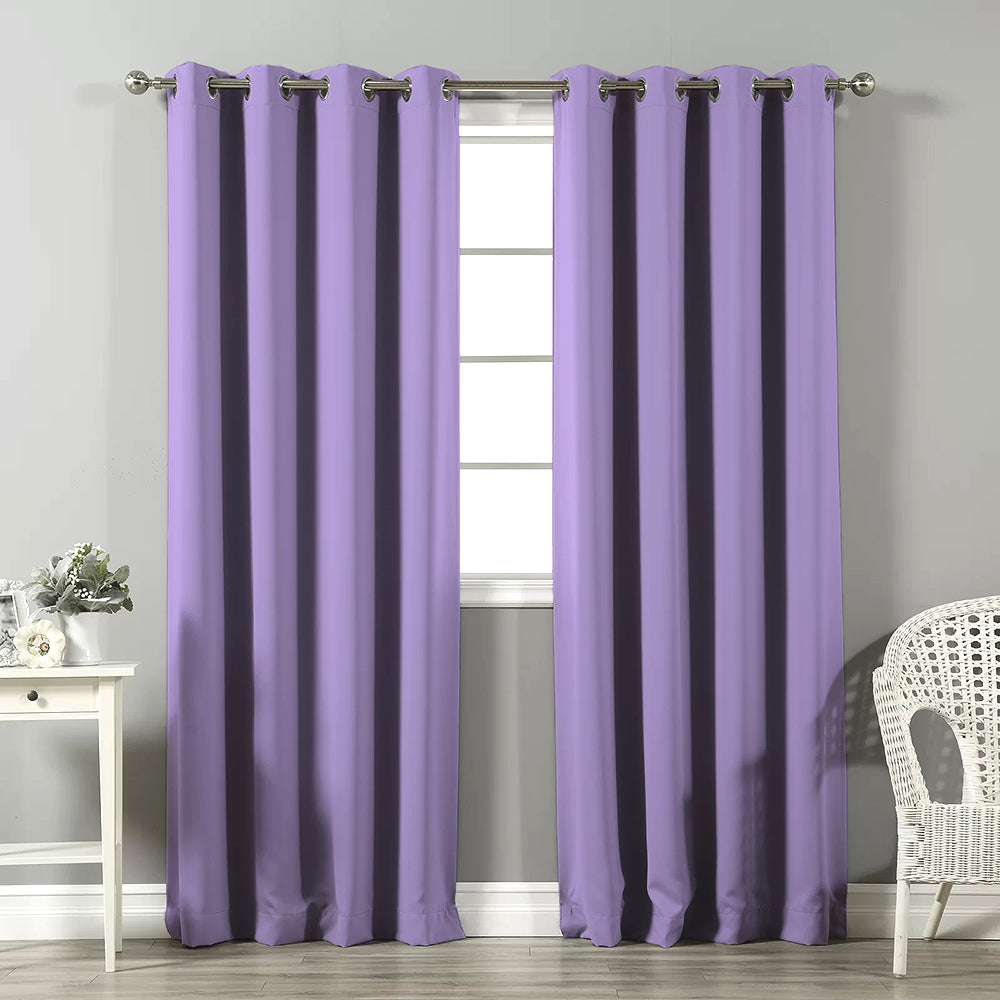 Jacquard Room Darkening Curtains in Lavender Feilds Purple Set Of 2 - (P317)