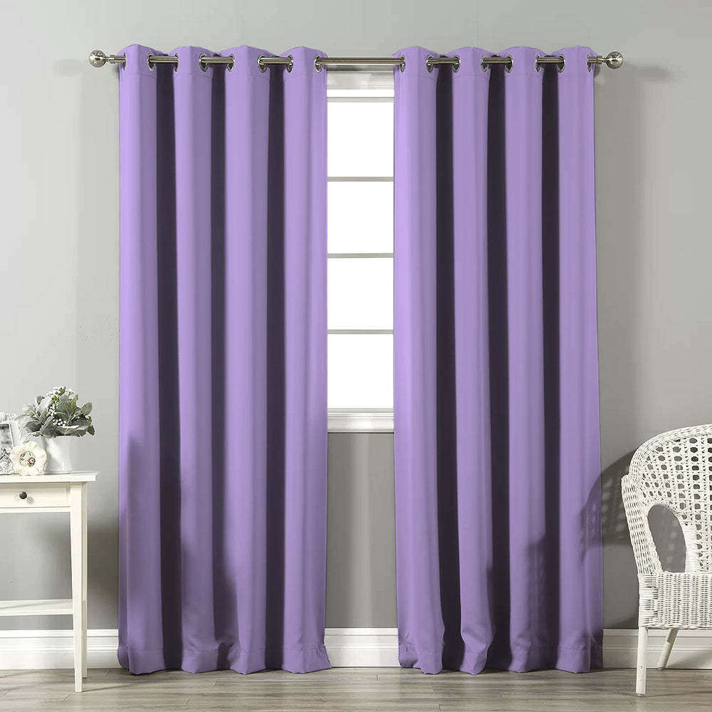 Jacquard Room Darkening Curtains in Lavender Feilds Purple Set Of 2 - (P317)