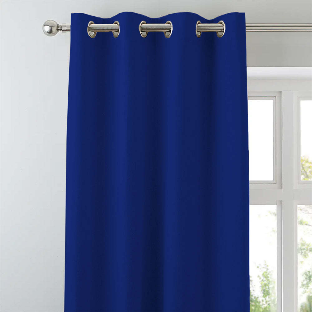Jacquard Room Darkening Curtains in Royal Blue Set Of 2 - (P318)