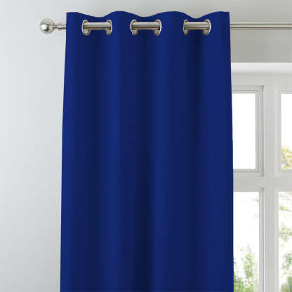 Jacquard Room Darkening Curtains in Royal Blue Set Of 2 - (P318)