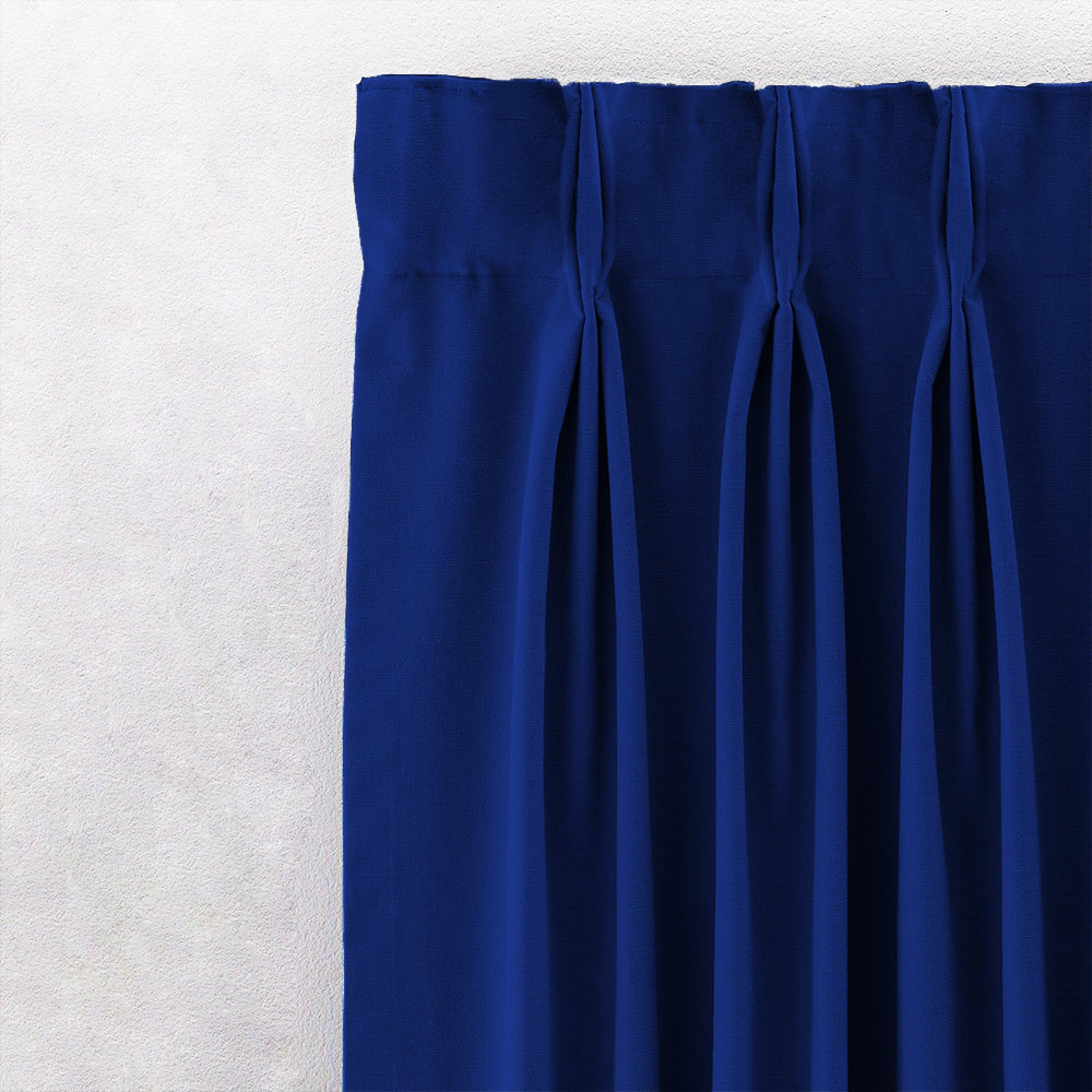 Jacquard Room Darkening Curtains in Royal Blue Set Of 2 - (P318)