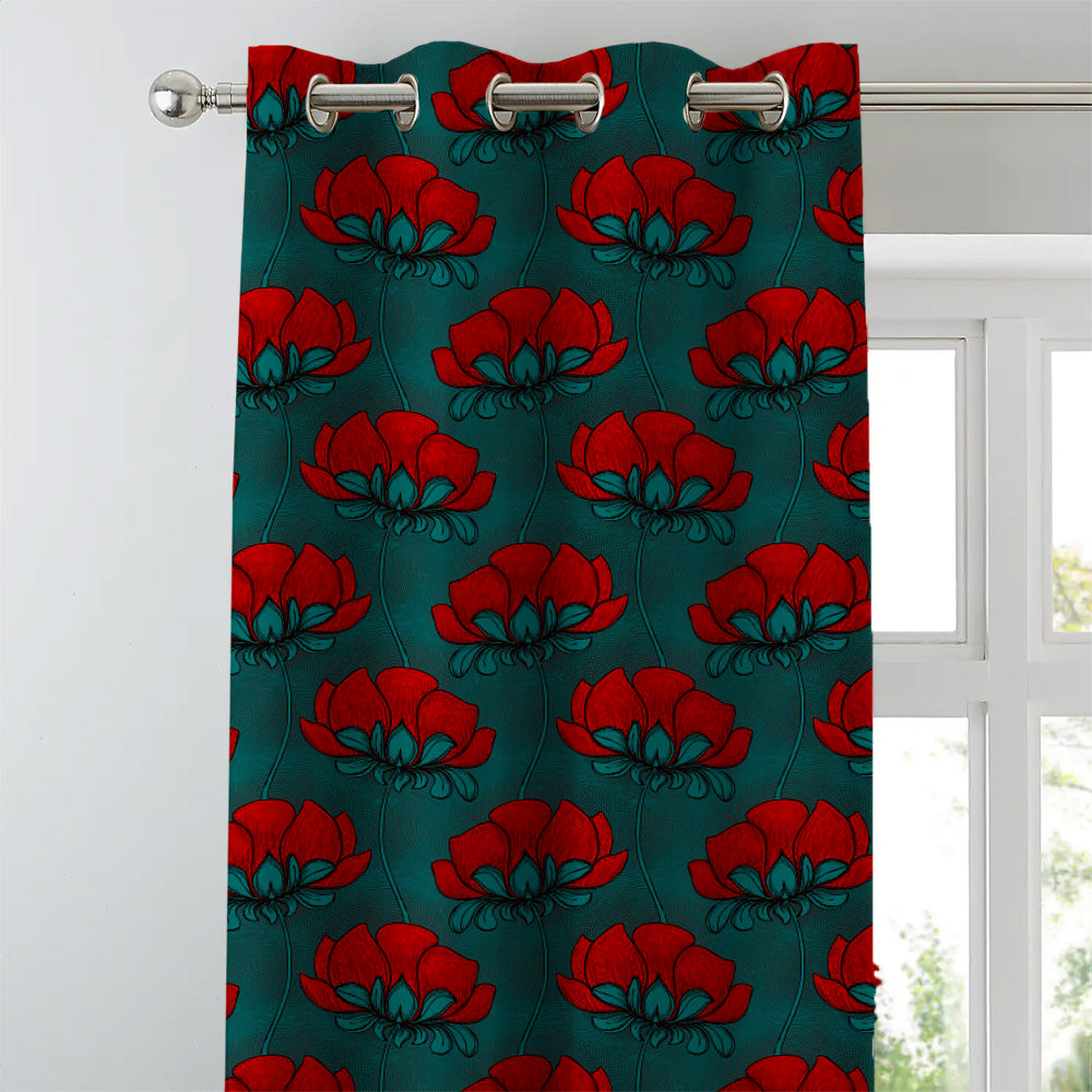 Elegent Indie Print Matt Finish Room Darkening Curtain Set of 2 MTDS318A