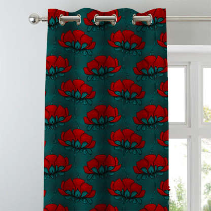 Elegent Indie Print Matt Finish Room Darkening Curtain Set of 2 MTDS318A