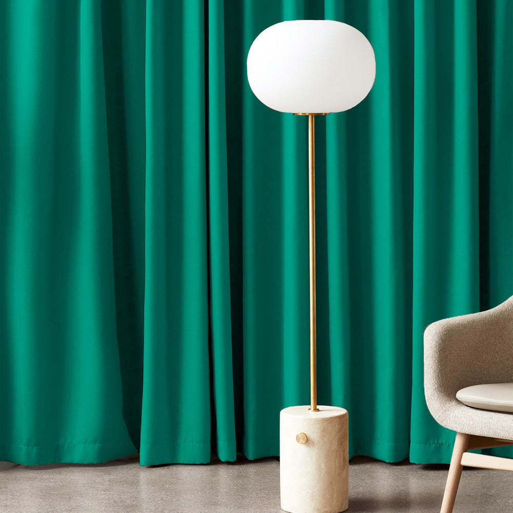 Jacquard Room Darkening Curtains in Jungle Green Set Of 2 - (P32)