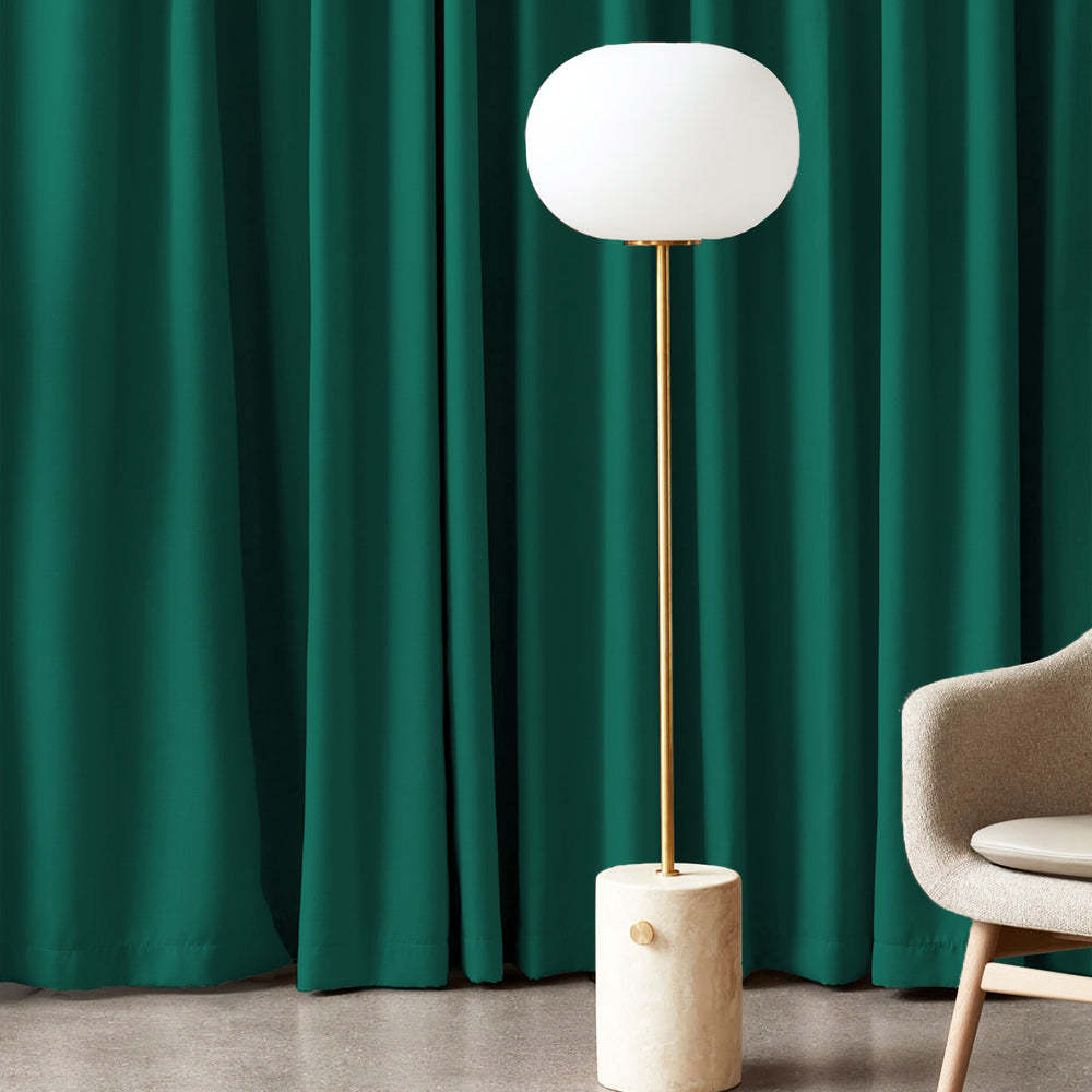 Jacquard Room Darkening Curtains in Sea Green Set Of 2 - (P321)