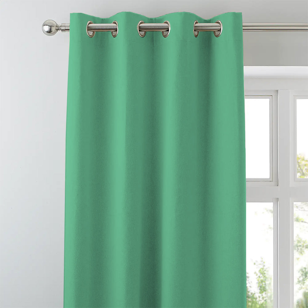 Jacquard Room Darkening Curtains in Mint Green Set Of 2 - (P322)