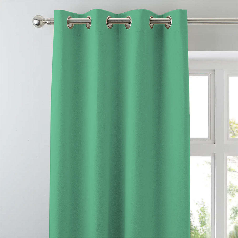 Jacquard Room Darkening Curtains in Mint Green Set Of 2 - (P322)