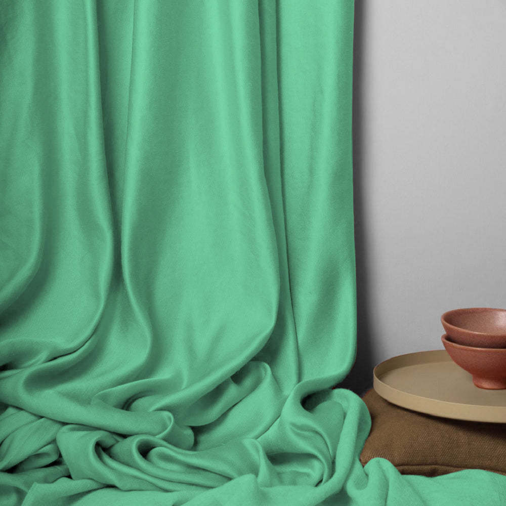 Jacquard Room Darkening Curtains in Mint Green Set Of 2 - (P322)