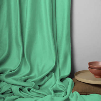 Jacquard Room Darkening Curtains in Mint Green Set Of 2 - (P322)