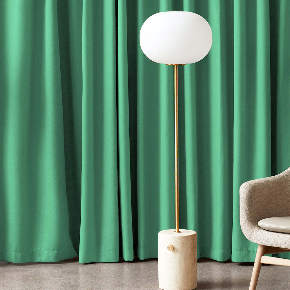 Jacquard Room Darkening Curtains in Mint Green Set Of 2 - (P322)