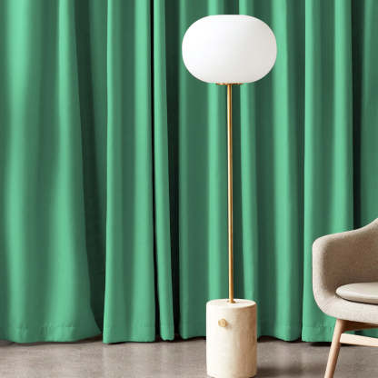 Jacquard Room Darkening Curtains in Mint Green Set Of 2 - (P322)