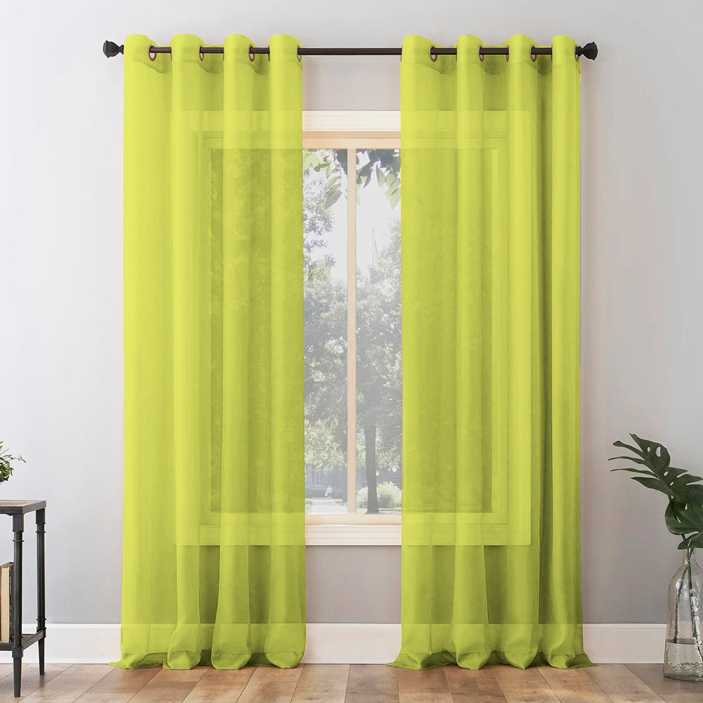 Jacquard Room Darkening Curtains in Android Green Set Of 2 - (P323)