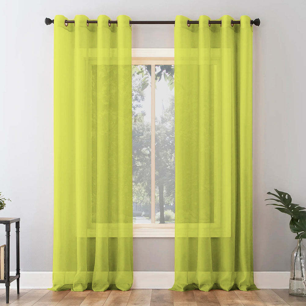 Jacquard Room Darkening Curtains in Android Green Set Of 2 - (P323)