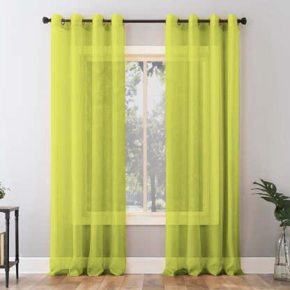 Jacquard Room Darkening Curtains in Android Green Set Of 2 - (P323)