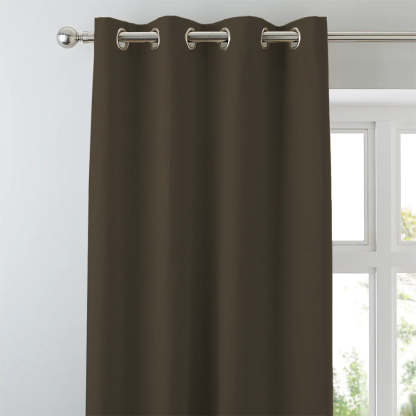 Jacquard Room Darkening Curtains in Wood Brown Set Of 2 - (P325)