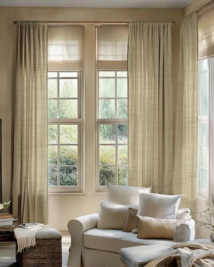 Jupiter Linen Look Soft Heavyweight Sheer Custom Curtain