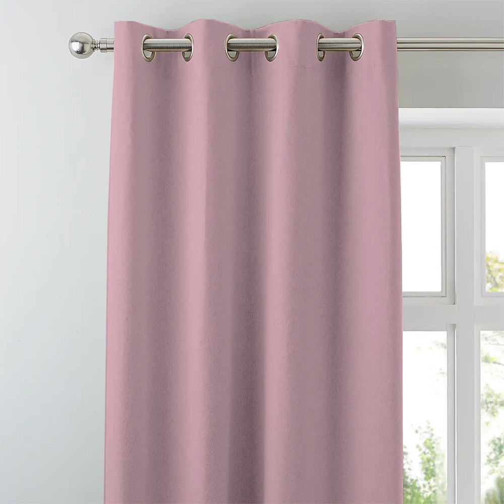 Jacquard Room Darkening Curtains in Ballerina Pink Set Of 2 - (P327)