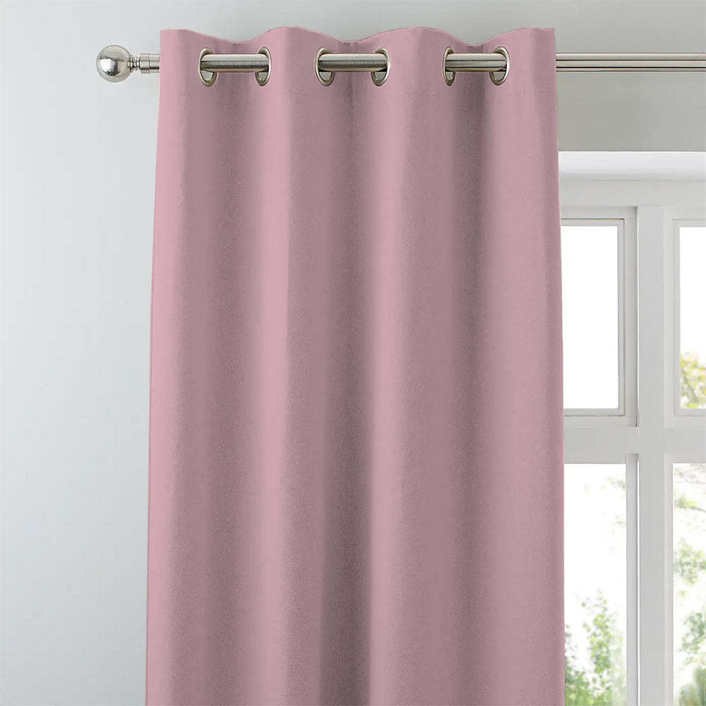 Jacquard Room Darkening Curtains in Ballerina Pink Set Of 2 - (P327)